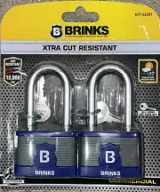 ✨2-pk✨BRINKS12000lbs-Cut-ResistantBoron-Steel 2”-Shackle Padlock 677-52201