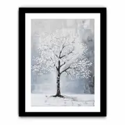 White Tree Framed print Art Poster