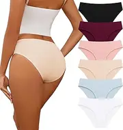 [TDONE] Women's Seamless Underwear, Stretch Comfortable Seamless Briefs, Mesh Ice Silk, Breathable, Seamless Underwear, Invisible Low Waist, Hipsters, Panties, Bikini, Multipack, Pack of 6