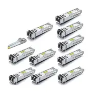 [10-Pack] 1.25G SFP 1000Base-SX Transceiver & [1-Pack] 1-Meter OM3 LC to LC F...