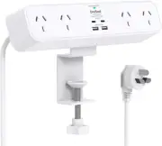 PD 30W Desk Clamp Power Board USB C,Fast Charging Station,4 Outlets with 4 USB P