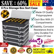 6 Pcs Plastic Tool Box Nuts Bolts Screws Storage Organizer Toolbox Sort Case AU