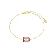 ANYCO Bracelet 18K Gold Plated 925 Silver Rectangle Clear Gemstone with Zircon 5A Jewelry for Women