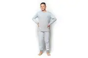 Boys Sizes 8-14 Blue Grey Pocket Long Set PJS Pyjamas