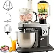 3-in-1 Multifunctional Stand Mixer, 1600W Electric Kitchen Mixer with 6.5L Stainless Steel Bowl, 1.5L Juicing Cup & 800ML Meat Grinder Cup, 10 Speed Food Mixer for Most Home Cooking