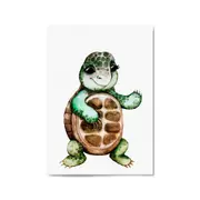 Cartoon Tortoise Cute Nursery Baby Animal Art #1