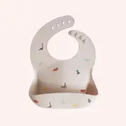 Mushie Silicone Bib - Dinosaurs by Mushie | the memo