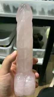 Carving Penis Natural Rose Crystal Quartz Reiki Stone Healing