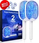 2-Pack Electric Fly Swatter Zapper 3000V Rechargeable Bug Racket Indoor Outdoor