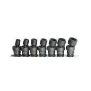 SP Tools 7Pcs 3/8" Drive Impact Socket Rail Set - 6 Point SAE Swivel Cr-Mo Steel