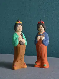 在飛比找Yahoo!奇摩拍賣優惠-金品集古玩陶瓷藝術裝飾收藏洛陽仿古唐三彩仕女人物陶俑像仿老出
