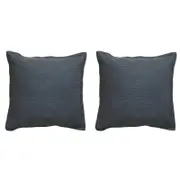 2PK Bianca Hallston Pre-Washed Cotton Cushion 43x43cm - Charcoal