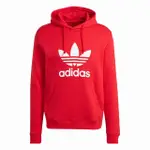 【ADIDAS 愛迪達】TREFOIL HOODY 男 連帽上衣 帽T 運動 經典 三葉草 休閒 棉質 紅(IM4497)