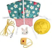 Garneck Bunny Walking Vest with Leash - Soft Cotton Rabbit Harness Outfit for Small Pets - Ideal for Ferrets Bunnies and Other Small Animals 1 Set for Comfortable Outdoor Adventures