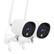 Security Camera Wireless Outdoor (2 Pack), 2K QHD Cameras for Home Security I...