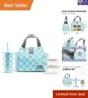 Aqua Insulated Women's Lunch Bag with Matching Containers & Tritan Water Bottle