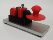 Red Navy Morse Code Straight Key With Aluminum Base