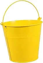 ABOOFAN Small Yellow Metal Bucket with Handle Mini Ice Bucket Snack Container Flower Pot for Parties and Decorations Design for Treats and Crafts