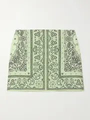 [Zimmermann] Zimmermann - Matchmaker Printed Linen Mini Skirt - Mint - 1 1 Green