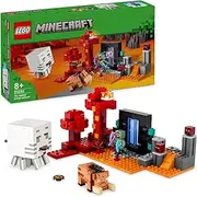 LEGO Minecraft The Nether Portal Ambush Set, Creative Building Toys for 8 Plus Year Old Boys, Girls and Gamers, Kids Toy with Character Figures & Mobs for Role Play Fun 21255