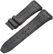 ARSUGMZ Watch Strap Fit for Franck Muller V45 Series Waterproof Sweat-Proof Watch Band Tape Accessories 28mm Men Wristband(P01-Black-no Buckle)