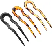VINTORKY Vintage French Hair Pins 3pcs u Shape Hair Pins Women's Bun Sticks Strong for Updo