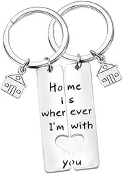 [VALICLUD] Couples Titanium Steel Keychains Unique Housewarming Keyring Set Decorative and Functional