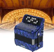 SustVita 22 Key Accordion, 8 Bass Button Accordion with Adjustable Shoulder Strap, Professional Beginner Instrument with Rich Timbre and Comfortable Design (Dark Blue)
