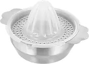 1Pc Stainless Steel Manual Citrus Juicer Portable Lemon Squeezer with Storage Cup Efficient Fruit Juicer Tool for Home Kitchen Rv Use Material Easy to Clean