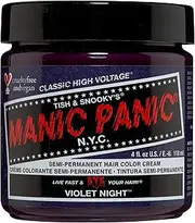 MANIC PANIC Classic Violet Night Semi Permanent Hair Color - Dark, Cool Purple Hair Dye for Women & Men That Lasts 4-6 Weeks - Vegan, Ammonia & Cruelty-Free - Create & Mix Custom Shades (4oz)