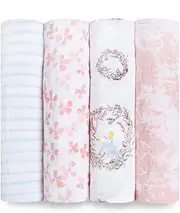 Aden and Anais Birdsong Classic Muslin Swaddles, Multicolour, 4 Count