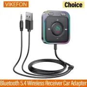 VIKEFON Bluetooth 5.4 Car Adapter With Dual Mics Noise Cancellation AUX