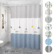 Bathroom Shower Screens Curtain Hook Ring Mildew Resistant Waterproof PEVA <