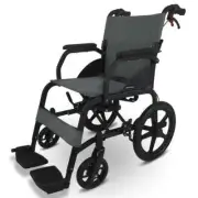 EQUIPMED Folding Transit Wheelchair, Lightweight Aluminium for Easy Transport