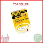 Double Sided Office Tape, 1/2" x 36 yards, 3" Core, Clear MMM665121296