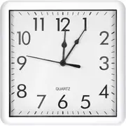 9x9 Inch Wall Clock, Quartz Battery Operated Silent Non-Ticking Square Wall Clocks, White