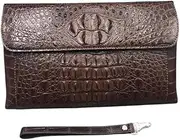 [KOehLy] Business Style Authentic Alligator Skin Men Wristlets Pouch Bag Genuine Exotic Crocodile Leather Male Large Clutch Purse