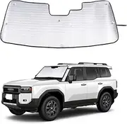 Front Windshield Sunshade for Toyota Land Cruiser Prado LC250 2024-2025 Accessories Windshield Sun shade Foldable Reflective Sun Visor Custom Sunscreen UV Blocker Privacy Protector HeatShield (Silver)