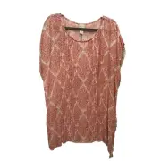 NWT Chico’s Women’s Poncho Orange Tassel Covering Beach Coastal Boho Sz S/M