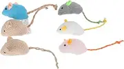 Mipcase 6pcs Catnip Plush Mouse for Cats Realistic Interactive Pet Chew Playthings Soft Simulation Engage Feline Playfulness Random Colors Random Color
