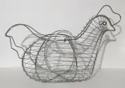 Chicken Hen Shaped Wire Egg Storage Easter Display Basket Holder Farm Kitchen