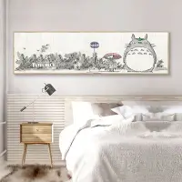 在飛比找Yahoo!奇摩拍賣優惠-龍貓裝飾畫宿舍臥室海報掛畫兒童卡通床頭日漫動漫宮崎駿橫版壁畫