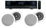 Rockville SINGMIX 5 Bluetooth Home Amplifier Receiver+(4) 8" Ceiling Speakers