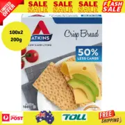 2x Atkins Low Carb Crispbread 100g Crisp Bread Snack Keto Diet Breakfast Biscuit