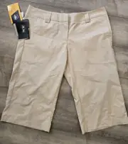 Womens Adidas Climalite Stretch Ecru/white Golf Shorts, Size 14, Nwt