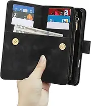UmloveCase for Google Pixel 8 Pro 5G Case,for Google Pixel 8 Pro 5G Wallet Case with Zipper[9 Card Holder][RFID Blocking] Flip Folio Book PU Leather Phone Shockproof Cover-Black