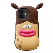 For iPhone 12 3D Fun Braid Girl Silicone Phone Case