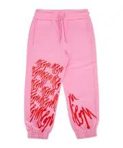 MSGM Kids Logo Printed Drawstring Track Pants 4Y,14Y,10Y Pink