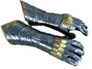 Medieval Halloween Armor Gauntlets Steel Gloves Halloween Pair Brass Accents