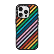 iPhone 16 Pro Impact Case MagSafe Compatible Rainbow Stripes 45